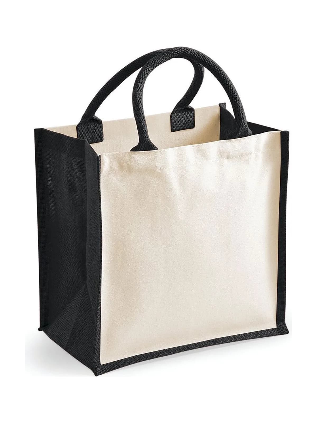 Printer's Midi Jute Bag — BLACK