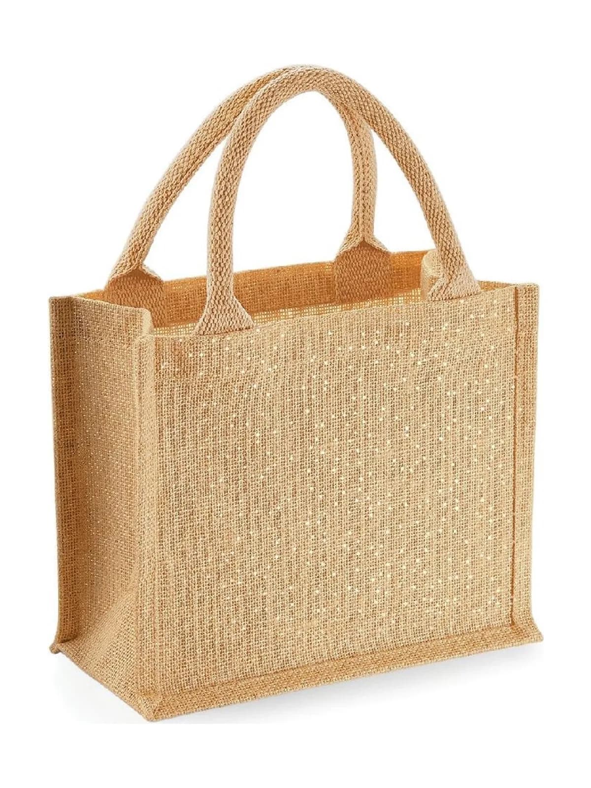 Shimmer Jute Mini Gift Bag — NATURAL/GOLD