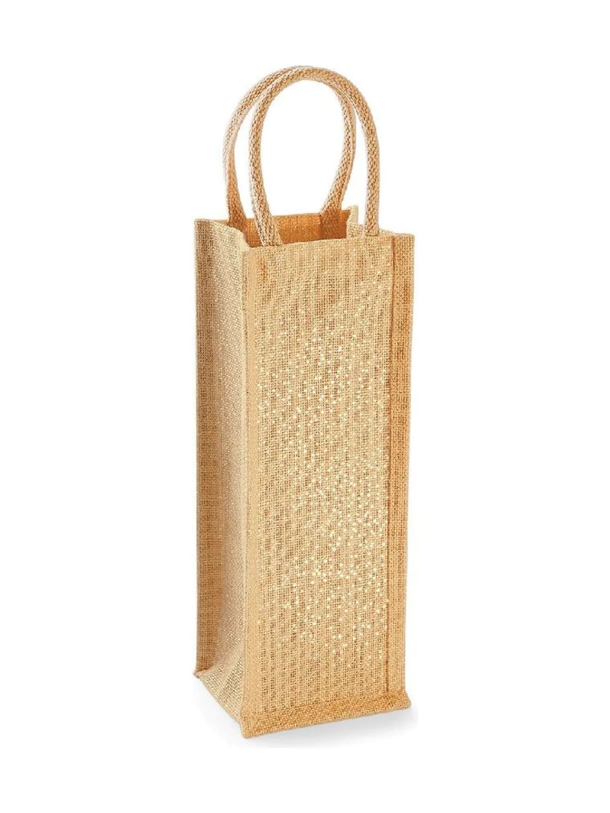 Shimmer Jute Bottle Bag — NATURAL/GOLD