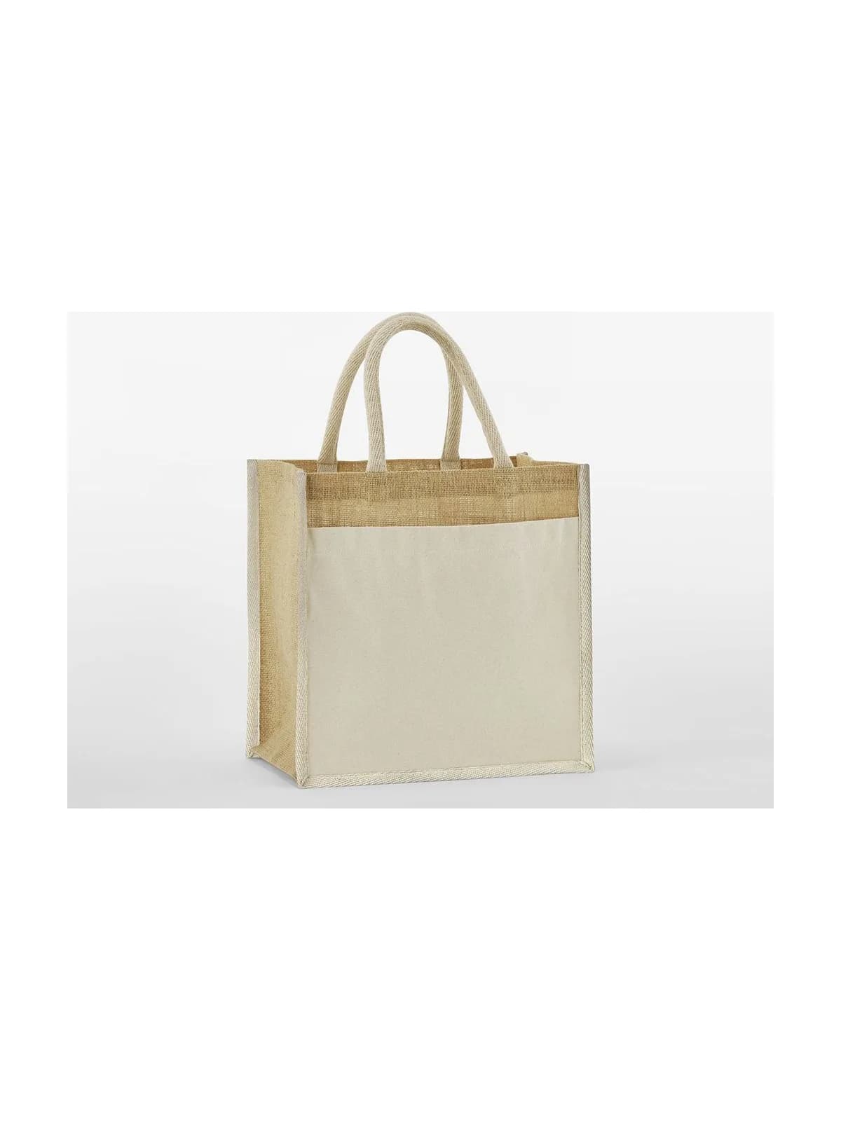 Cotton Pocket Natural Starched Jute Midi Tote — Sacs & bagagerie Westford Mill à personnaliser