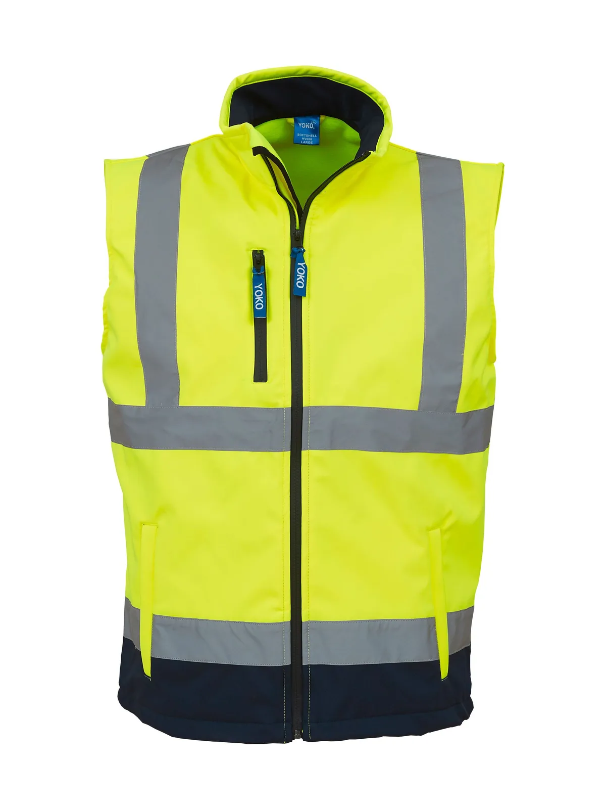 Hi-Vis Softshell Gilet — HI VIS YELLOW/NAVY