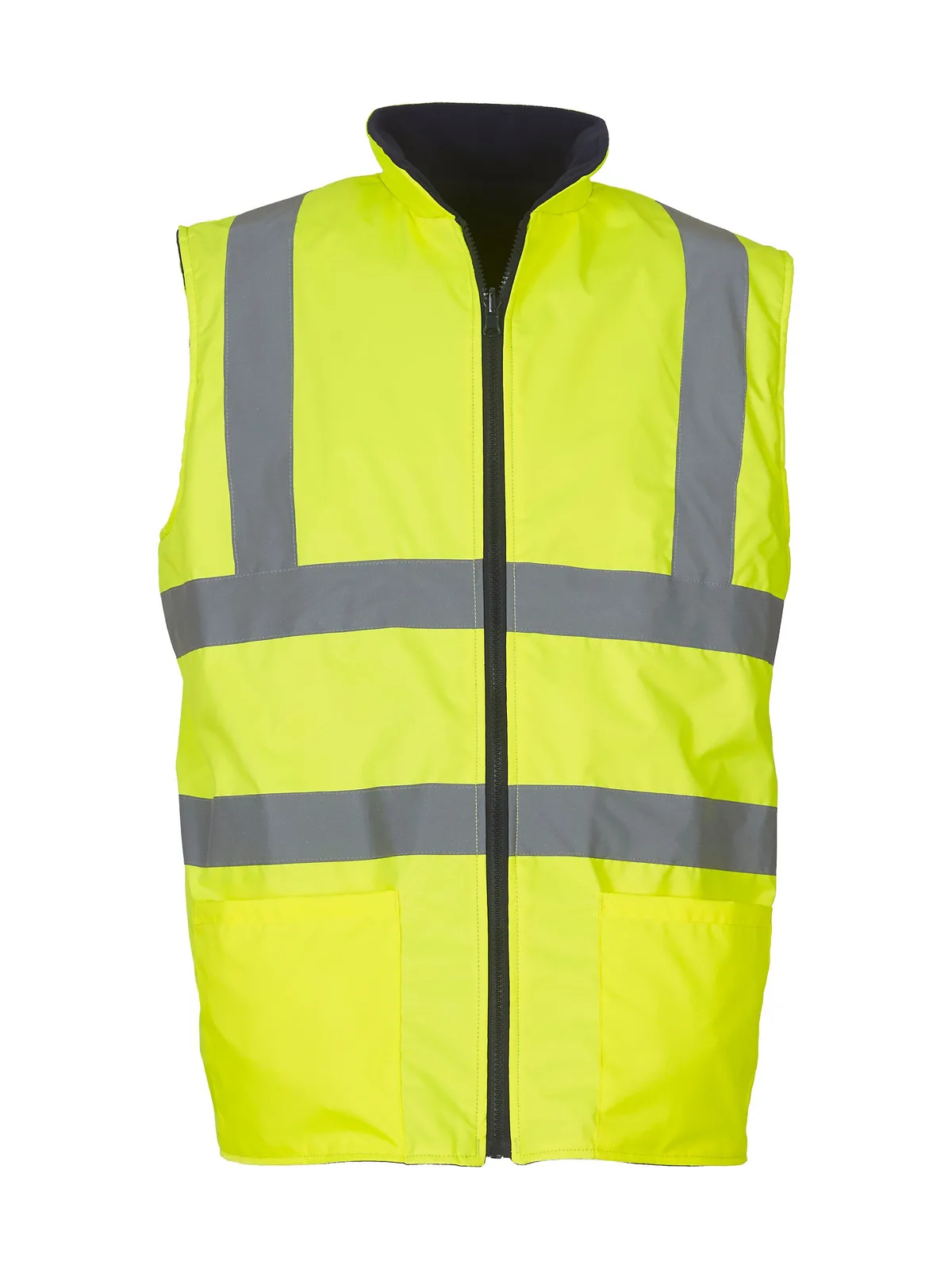 Hi-Vis Reversible Fleece Bodywarmer — HI VIS YELLOW