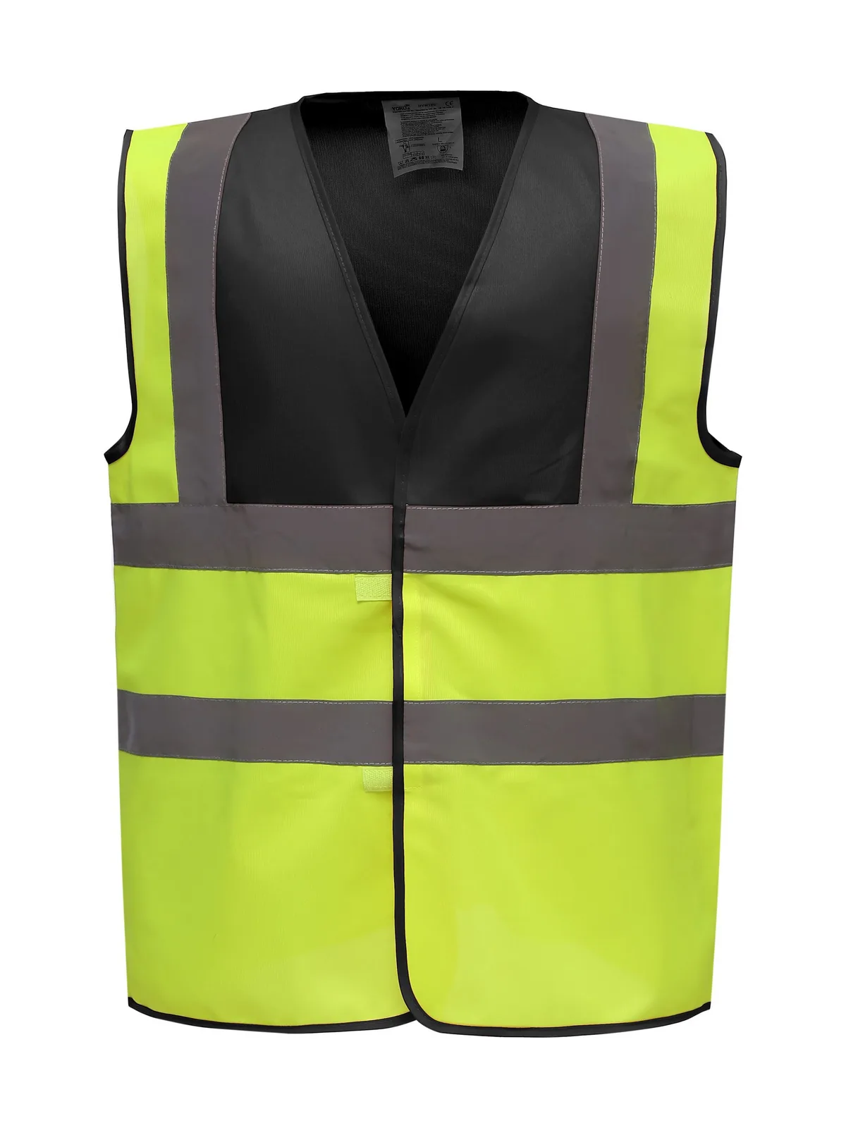 Hi-Vis 2-Band And Braces Waistcoat — BLACK/HI VIS YELLOW