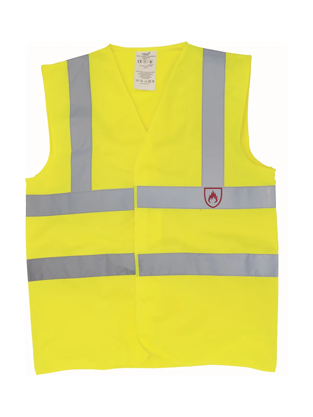 Hi-Vis Flame Retardant Sleeveless Waistcoat — HI VIS YELLOW