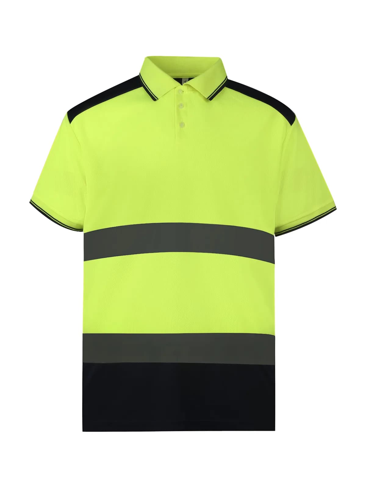 Hi-Vis 2-Tone Polo — HI VIS YELLOW / NAVY