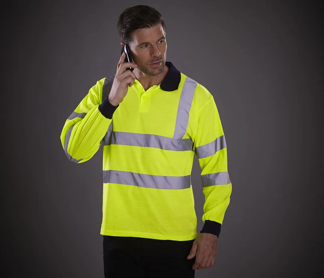 Hi-Vis Long Sleeve Polo — Polos Yoko à personnaliser