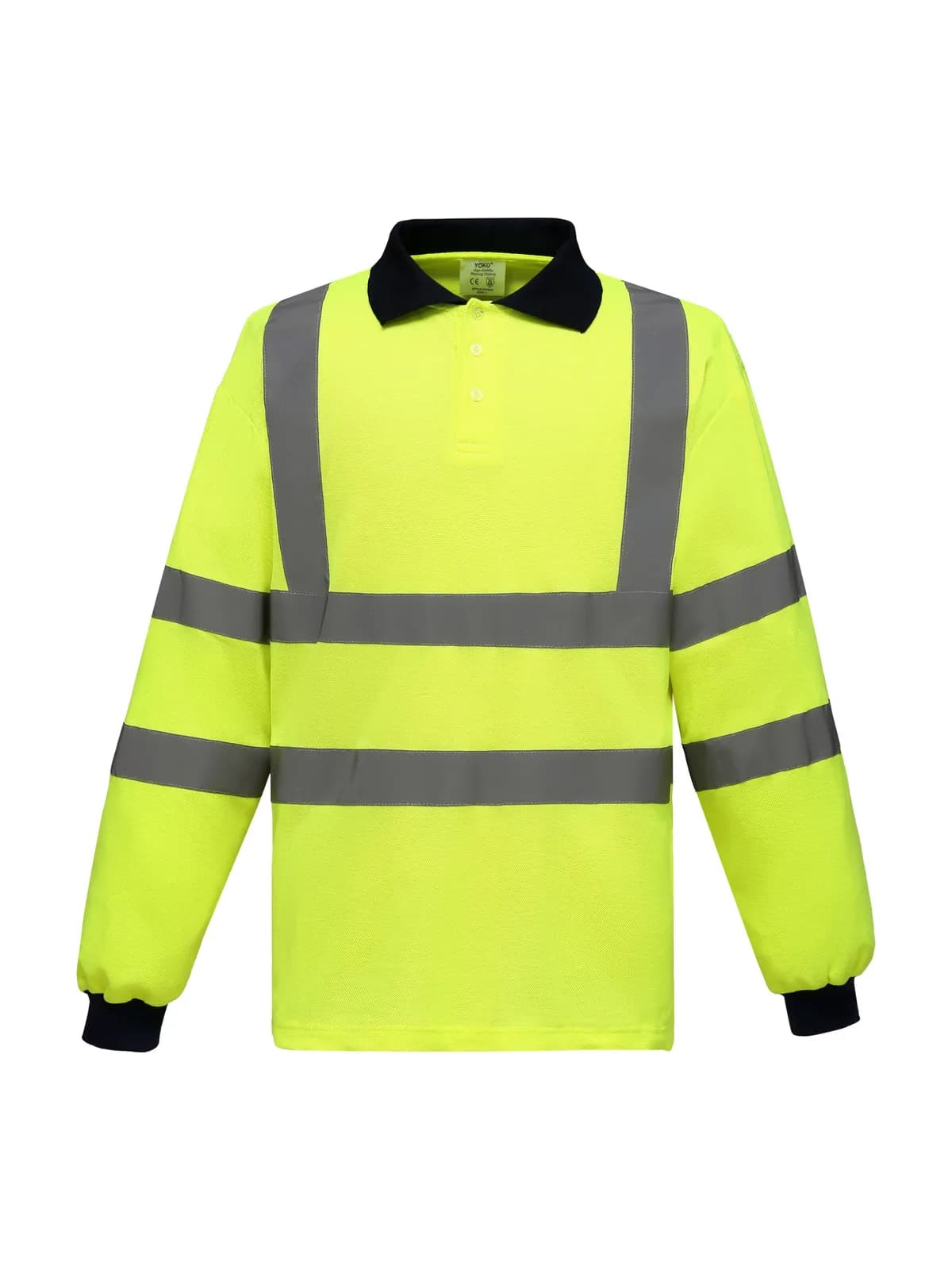 Hi-Vis Long Sleeve Polo — HI VIS YELLOW