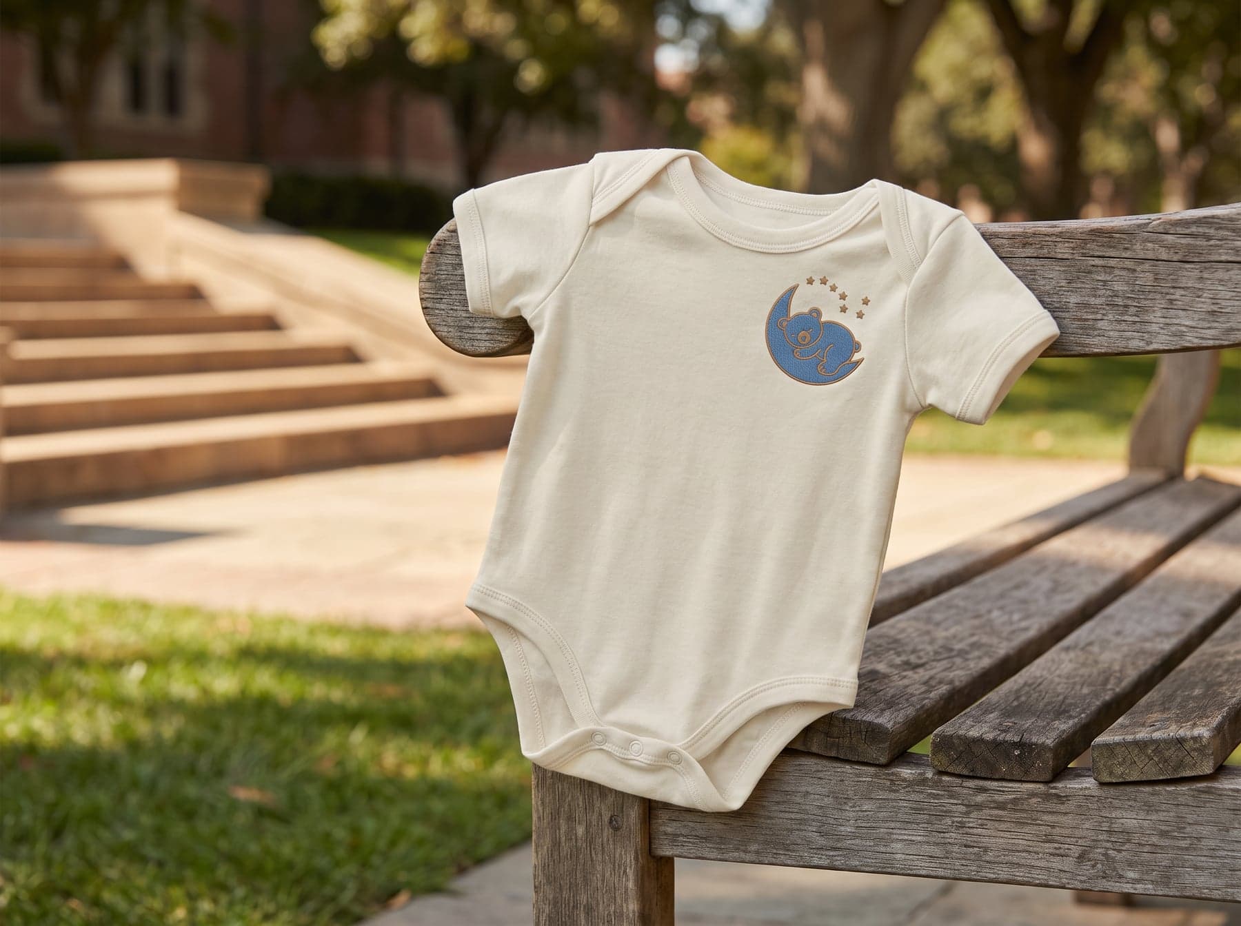 La pièce — BabyBugz Baby Bodysuit Organic Natural, broderie au cœur, devant
