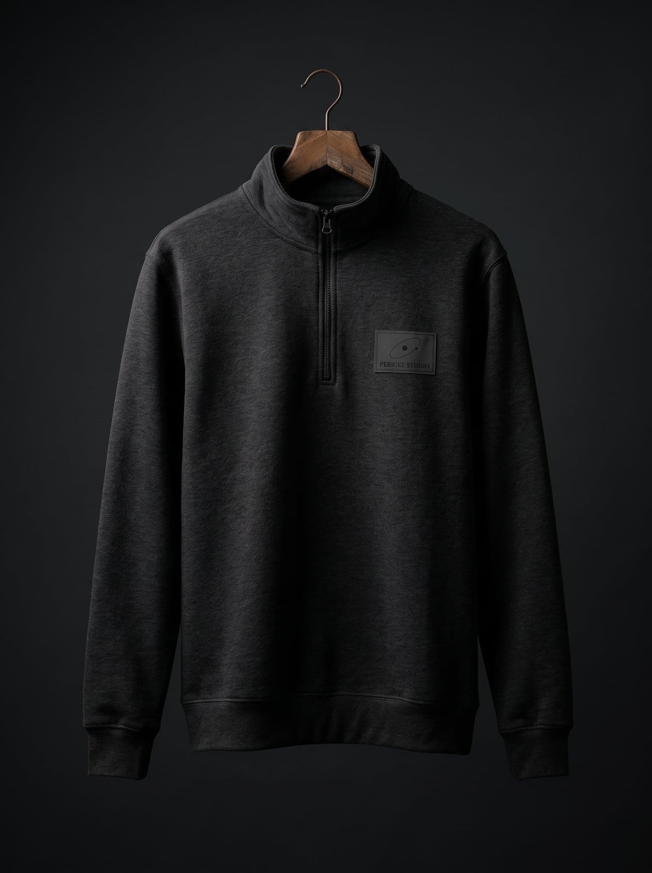 Gepersonaliseerde rits-sweater: geweven badge, ton sur ton