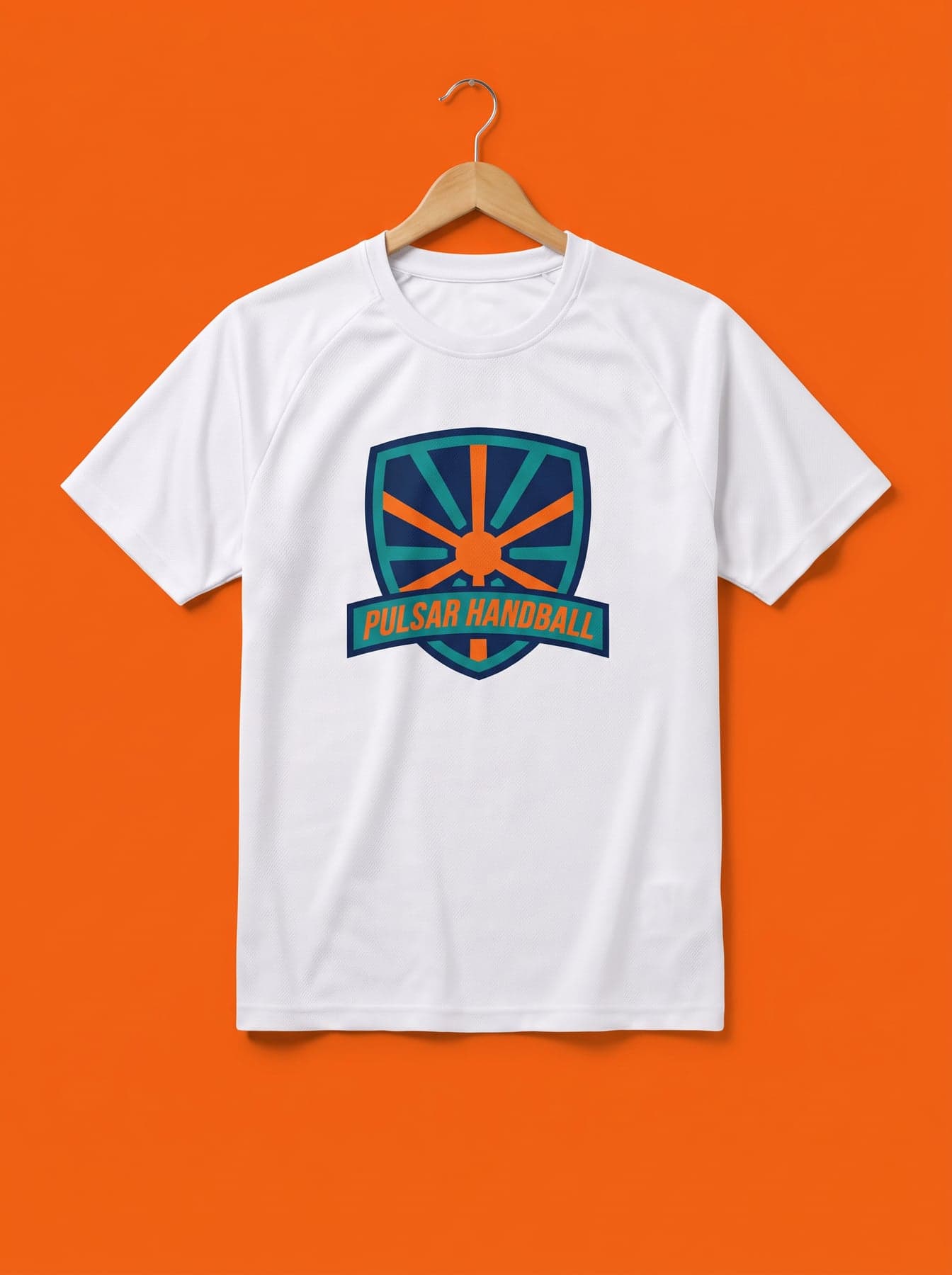 Bedrukt shirt voor een handbalclub: logo gesublimeerd in de vezel