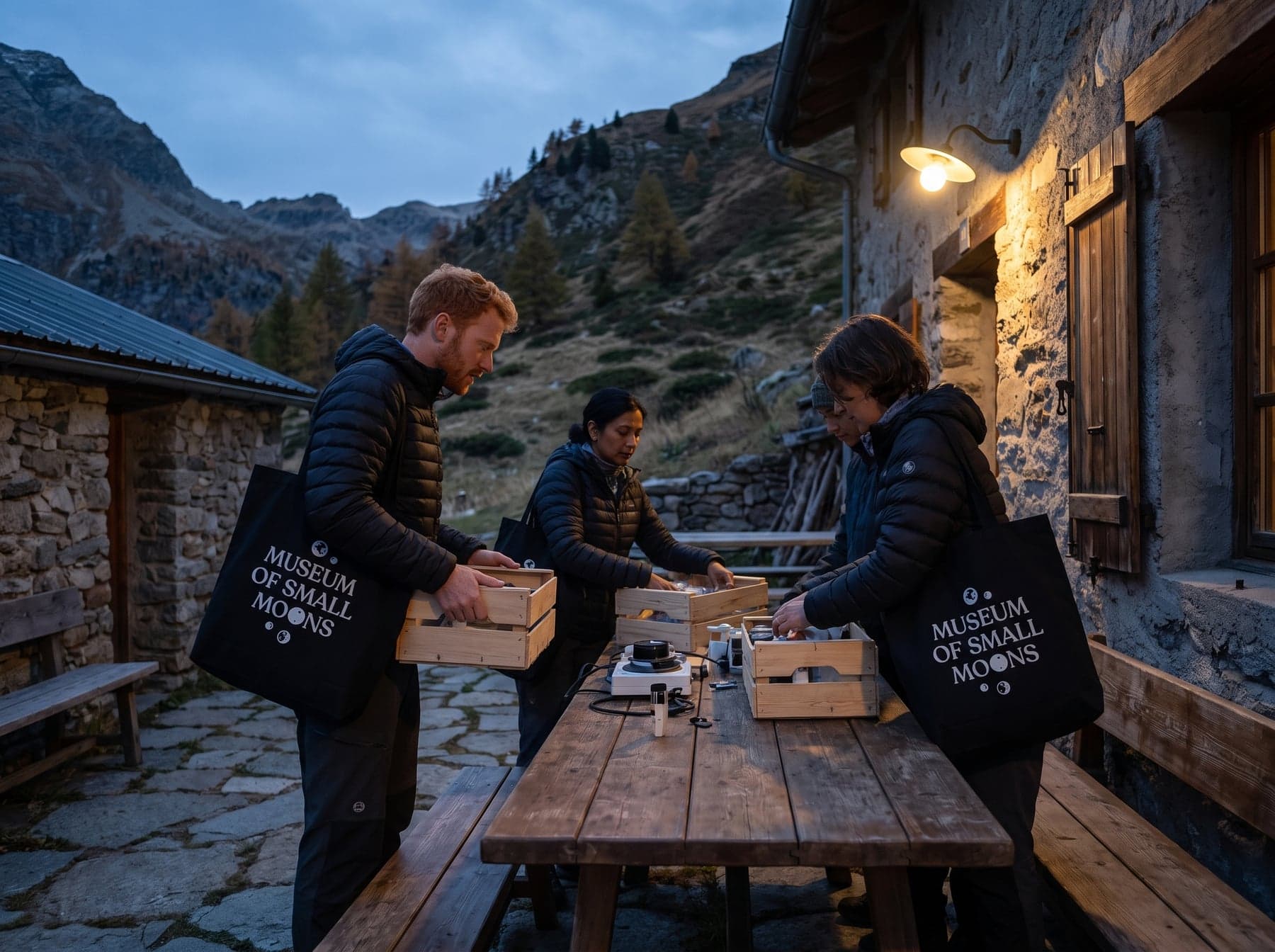 En situation — Westford Mill Organic Premium Cotton Maxi Tote Black, sérigraphie en grand format, devant